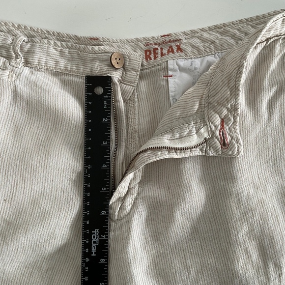 Tommy Bahama Relax Linen Short Sz 38 Natural Pinstripe Lagenlook Travel Everyday - Picture 6 of 11